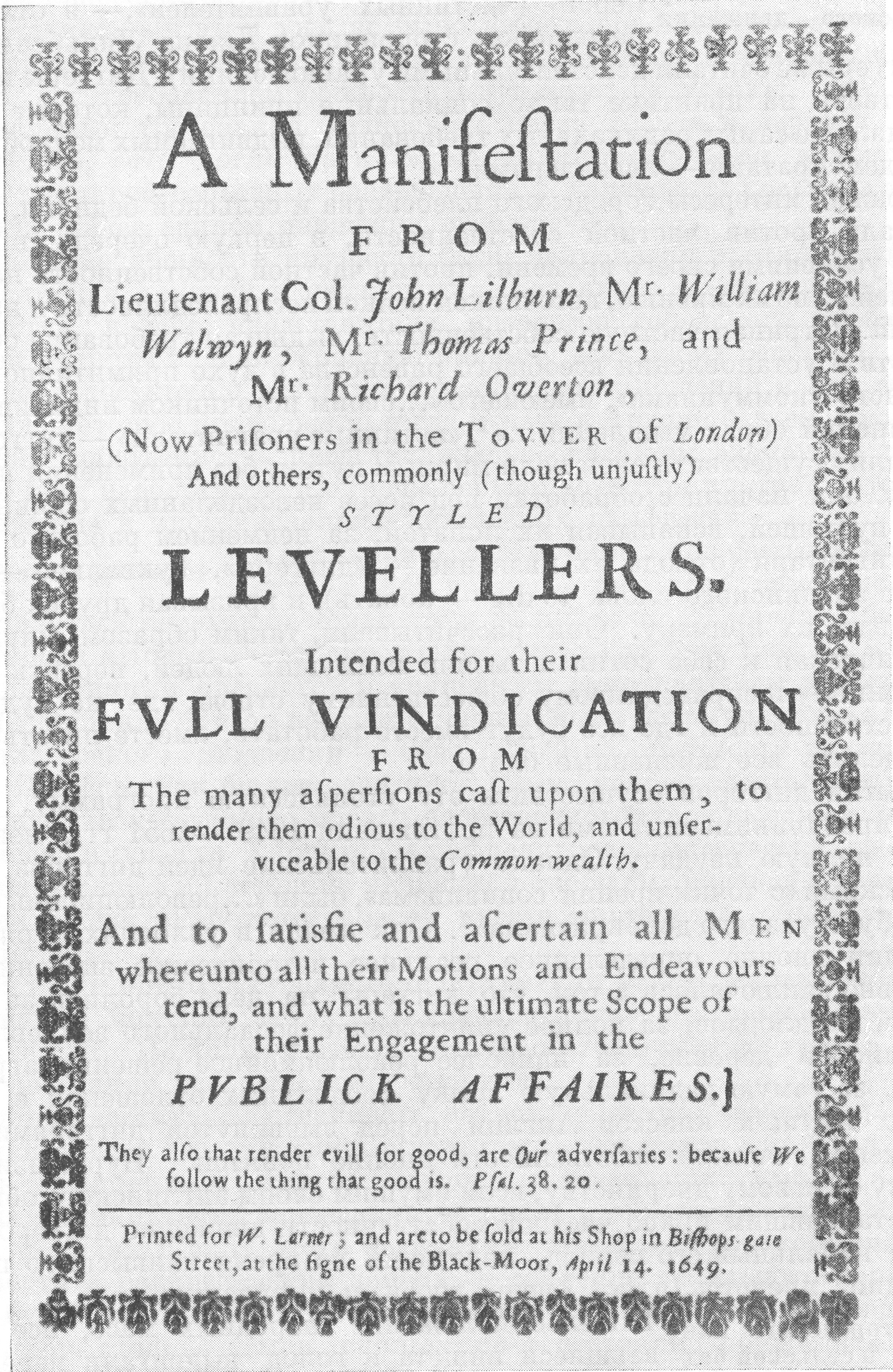 Retrato Niveladores (“Levelers”)